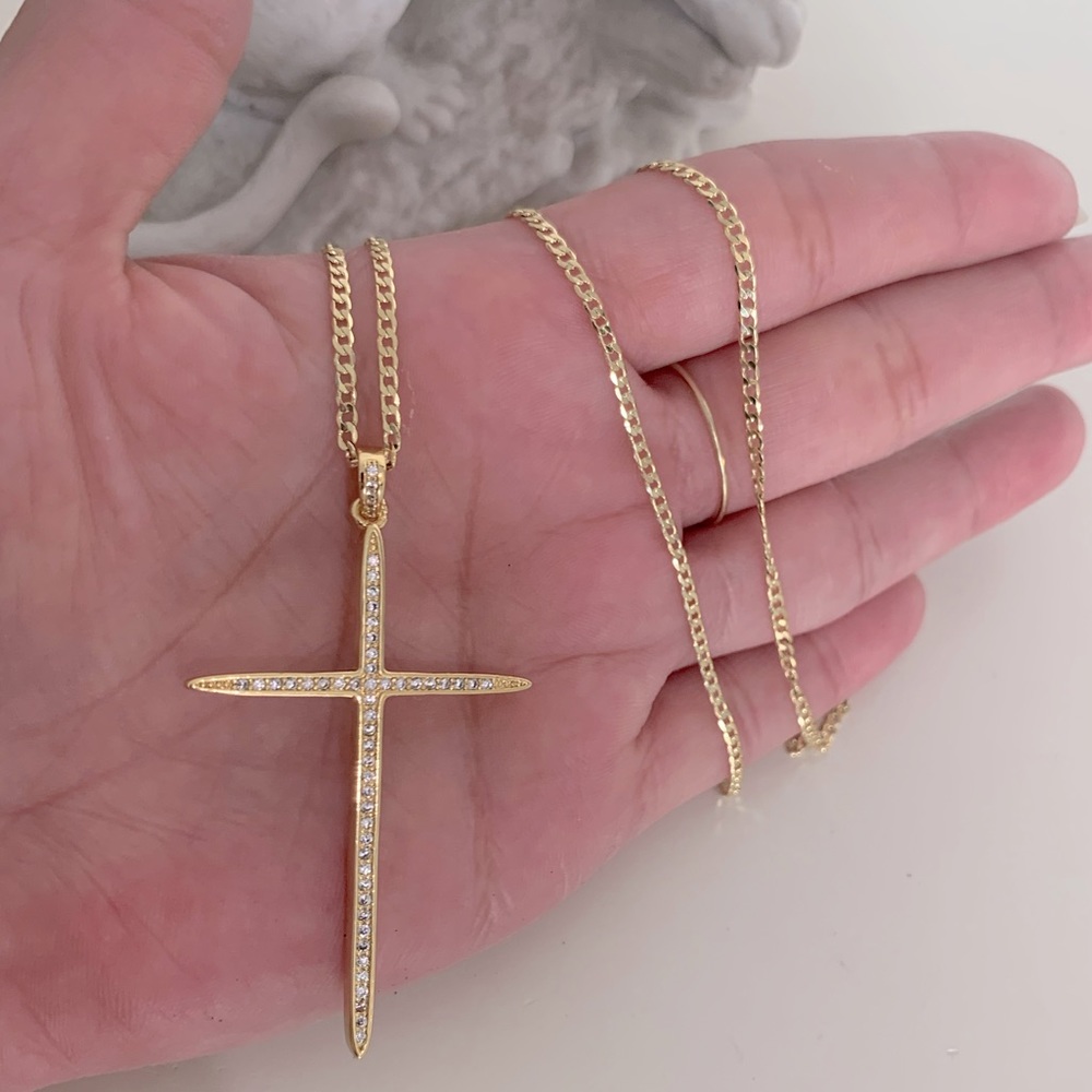 Large Cross Necklace | 14k Gold Filled - Picture 4 of 6